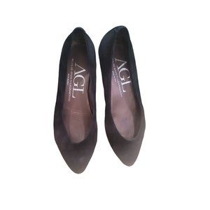 AGL Attilio Giusti Leombruni Shoes Womens 36 1/2 Black Point Toe Slip On Designe